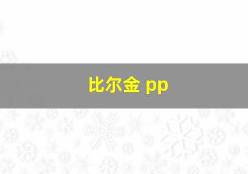 比尔金 pp